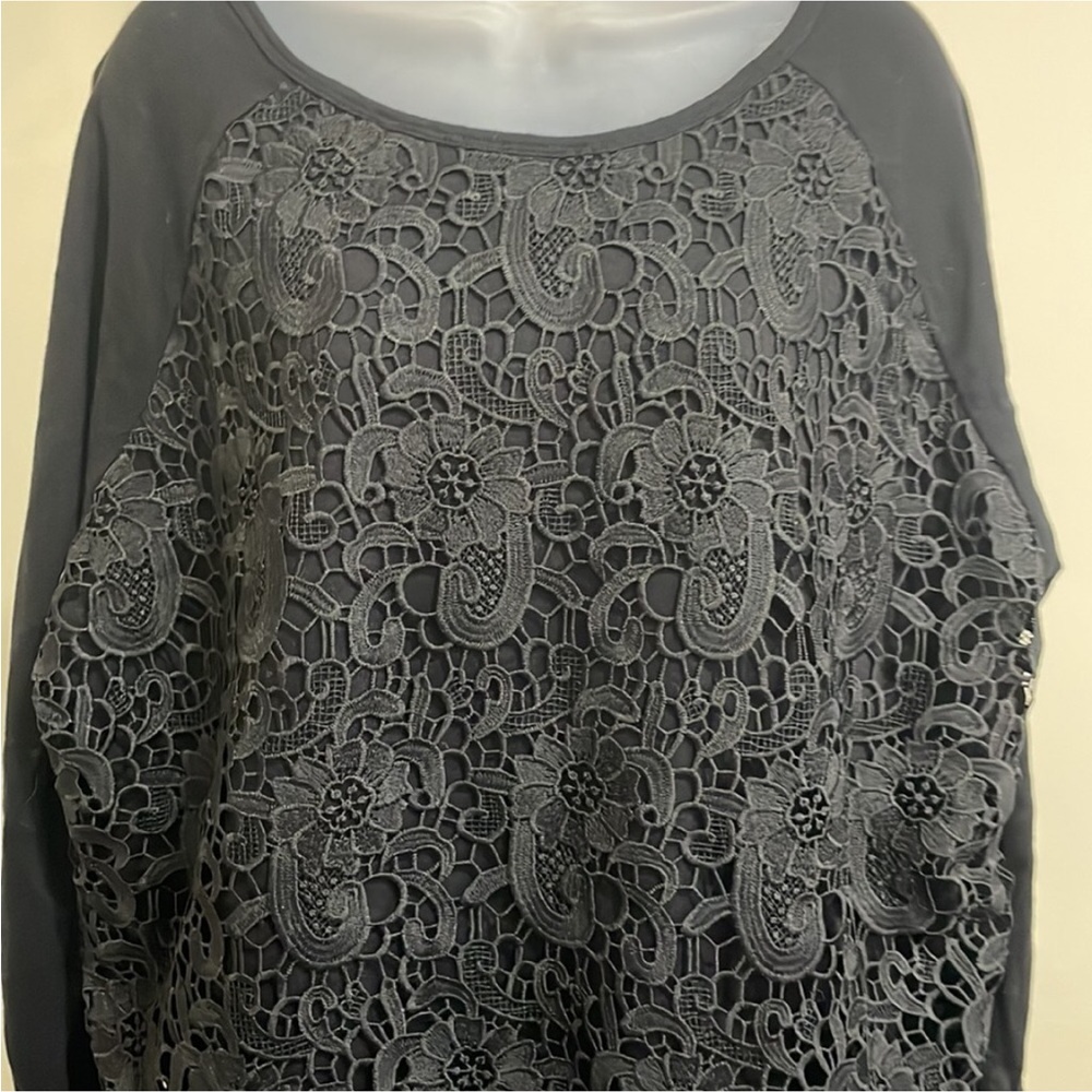 Adrianna Papell Elegant Black Lace Women's Top XXL - Picture 2 of 16